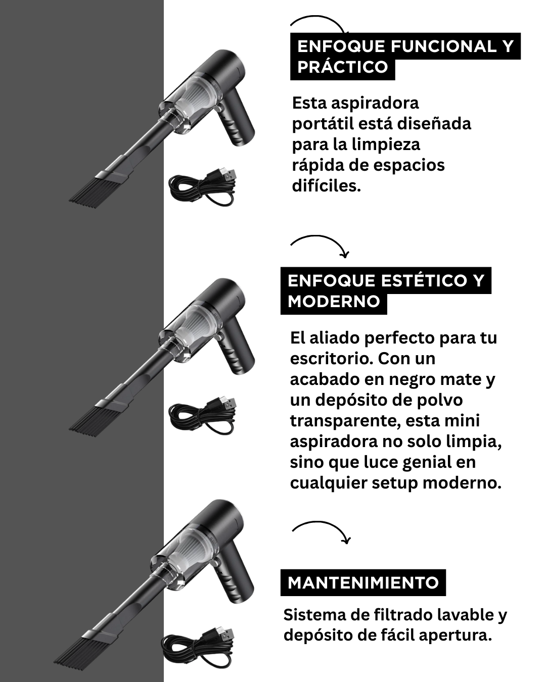 Aspiradora Inalámbrica Portátil 120W