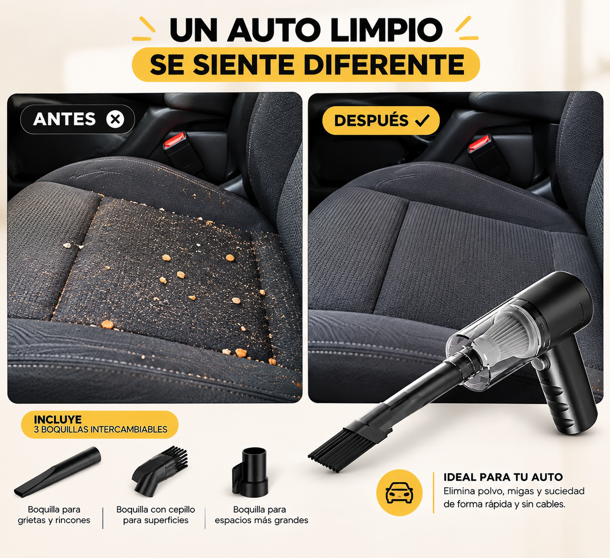 Aspiradora Inalámbrica Portátil 120W