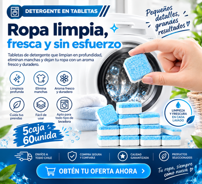 Pack Pastilla Lavadora 5 cajas X60 Unidades