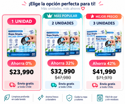 Pack Pastilla Lavadora 5 cajas X60 Unidades